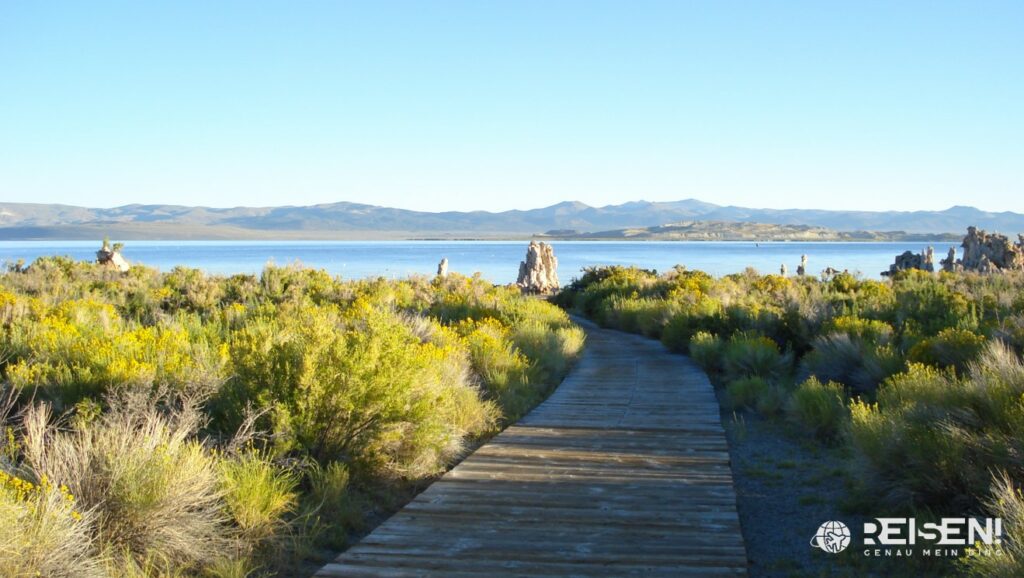 Amerika, Kalifornien, USA, Mono Lake, Mono Basin, Steg zum Wasser